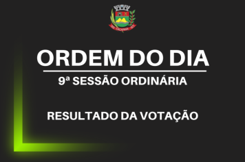 Resultado da Ordem do Dia da 9ª Sessão Ordinária 2024