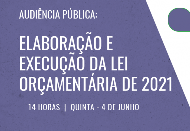 Audiência Pública da LDO 2021 será realizada dia 4 as 14 horas