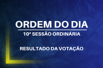 Resultado da Ordem do Dia da 10ª Sessão Ordinária 2024