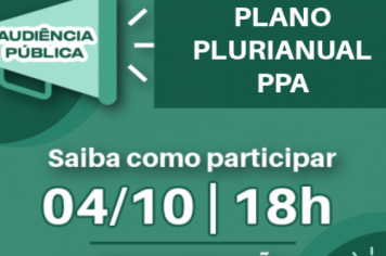 AUDIÊNCIA PÚBLICA : Plano Plurianual - PPA