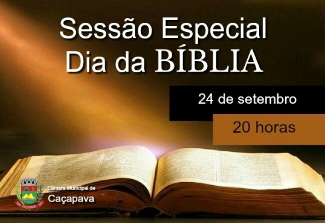 Câmara vai celebrar Mês da Bíblia com Sessão Especial