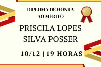 Priscila Posser receberá homenagem na Câmara