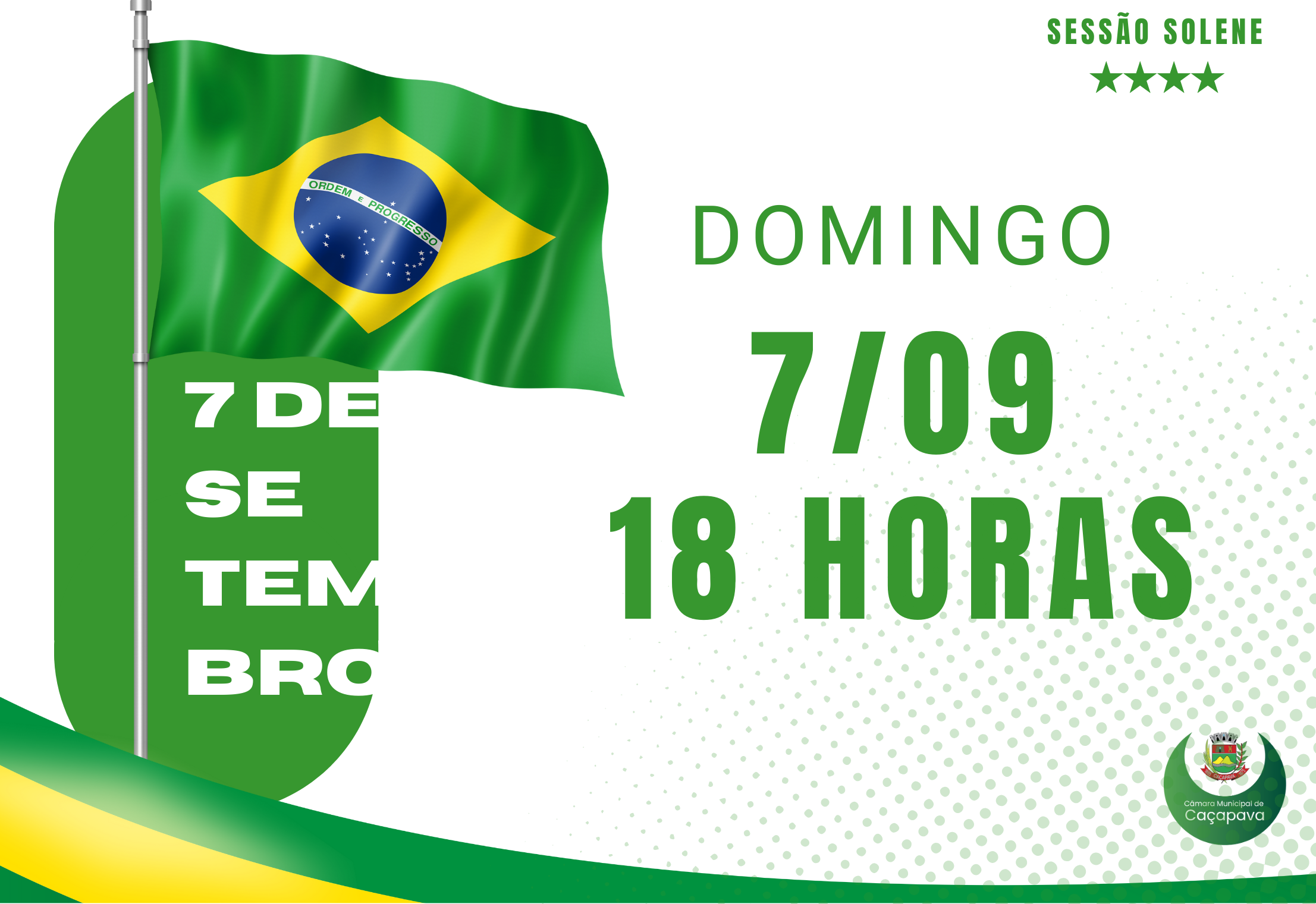 Sessão Solene do Dia da Pátria será no domingo, dia 7