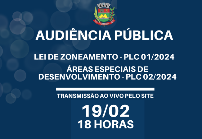 AUDIÊNCIA PÚBLICA: Lei de Zoneamento e Áreas Especiais de Desenvolvimento