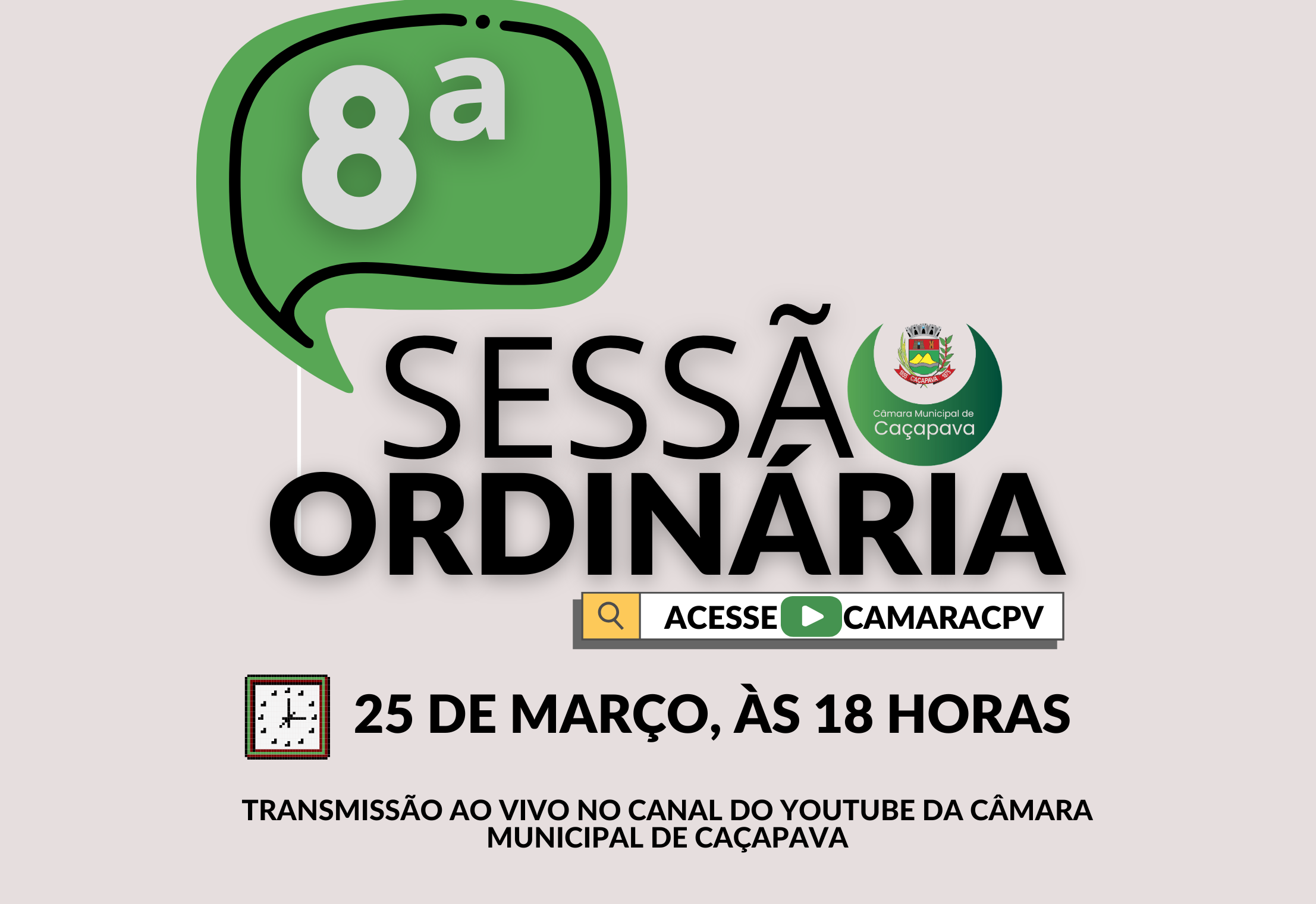 8ª Sessão Ordinária na Câmara Municipal de Caçapava
