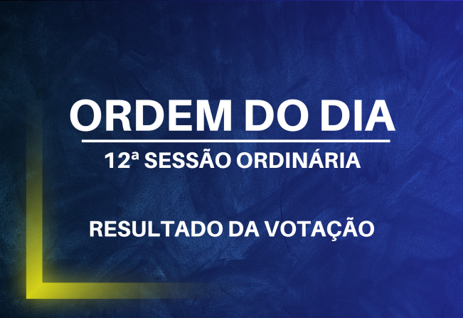 Resultado da Ordem do Dia da 12ª Sessão Ordinária 2024