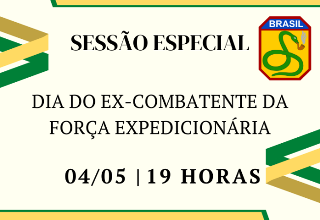 Sessão Especial na Câmara celebrará Dia do Ex-Combatente da FEB