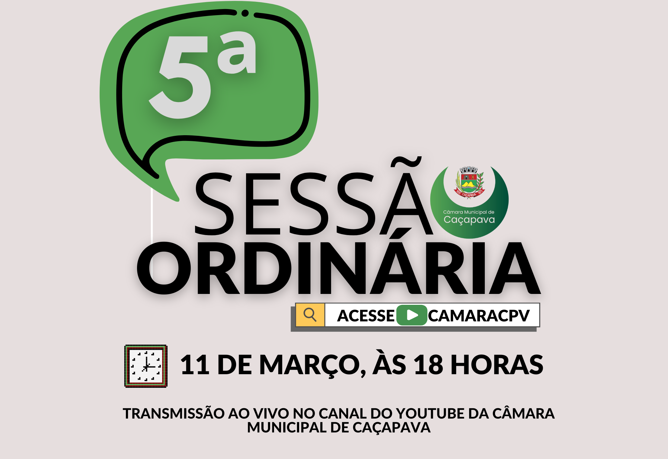 5ª Sessão Ordinária na Câmara Municipal de Caçapava
