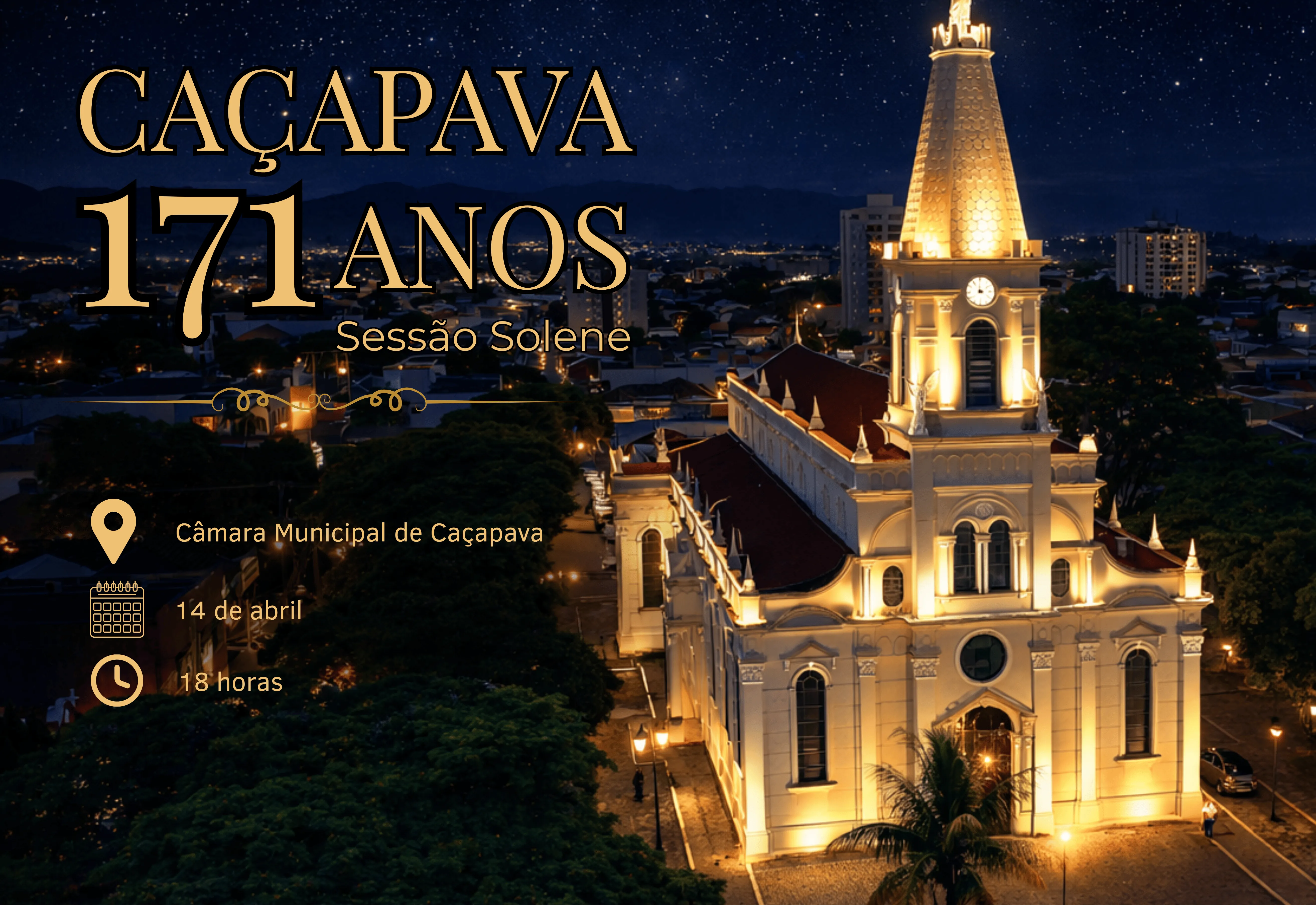 Câmara de Caçapava realiza Sessão Solene pelos 171 anos do município