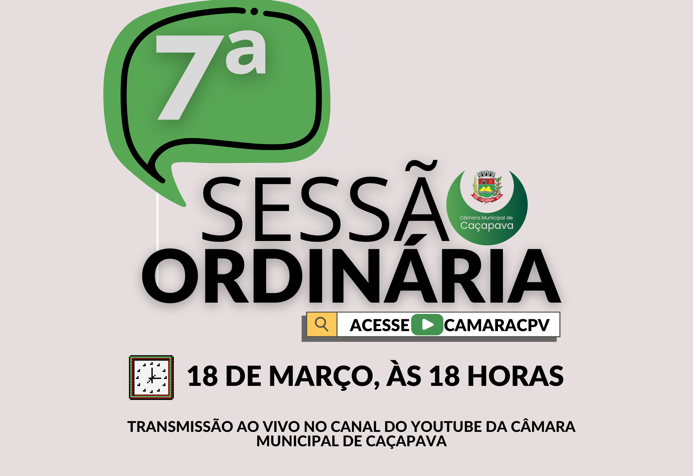 7ª Sessão Ordinária na Câmara Municipal de Caçapava